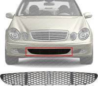 Front Bumper Center Grille Textured Plastic Direct Replacement Compatible With 2005-2006 Mercedes Benz E-Class MB1036106 2118850053