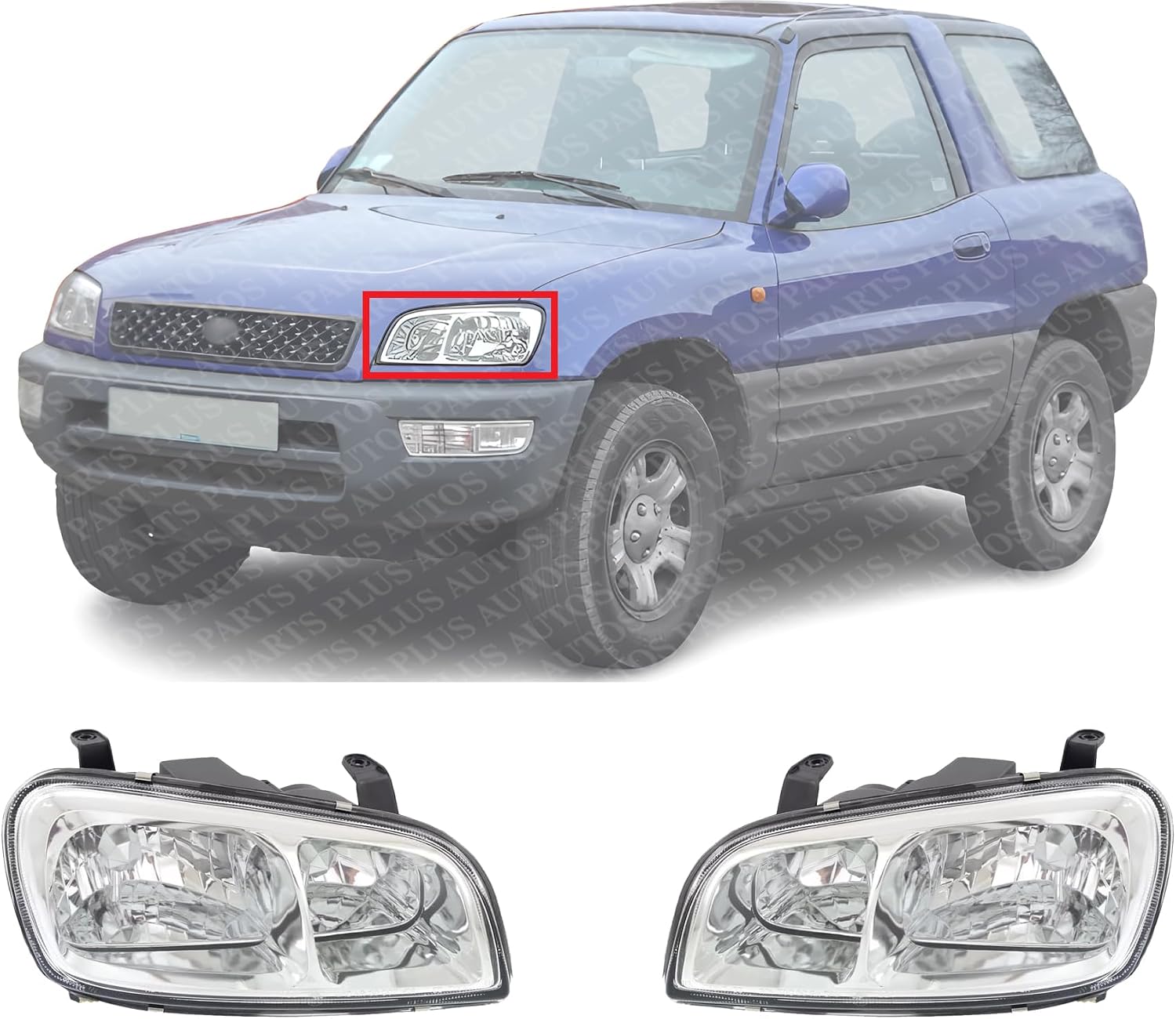 Set Of 2 Front Headlight Assembly Right Passenger & Left Driver Side Direct Replacement Compatible With 1998-2000 Toyota Rav4 TO2502125 TO2503125 8115042090 8111042090