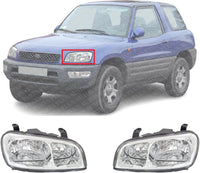 Set Of 2 Front Headlight Assembly Right Passenger & Left Driver Side Direct Replacement Compatible With 1998-2000 Toyota Rav4 TO2502125 TO2503125 8115042090 8111042090