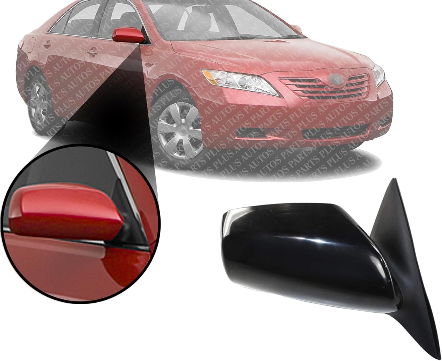 Front Power Mirror Non-Folding Primed Right Passenger Side Direct Replacement Compatible With 2007-2011 Toyota Camry TO1321215 8791006925