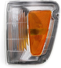 Front Head Lights Assembly + Corner + Signal Lamps Plastic Left Driver & Right Passenger Side Direct Replacement Compatible With 1993-1998 Toyota T100 TO2530118 TO2531118
