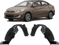 Set Of 2 Front Fender Liner Right Passenger & Left Driver Side Direct Replacement Compatible With 2013-2017 Hyundai Accent HY1249136 HY1248136 868121R010 868111R010