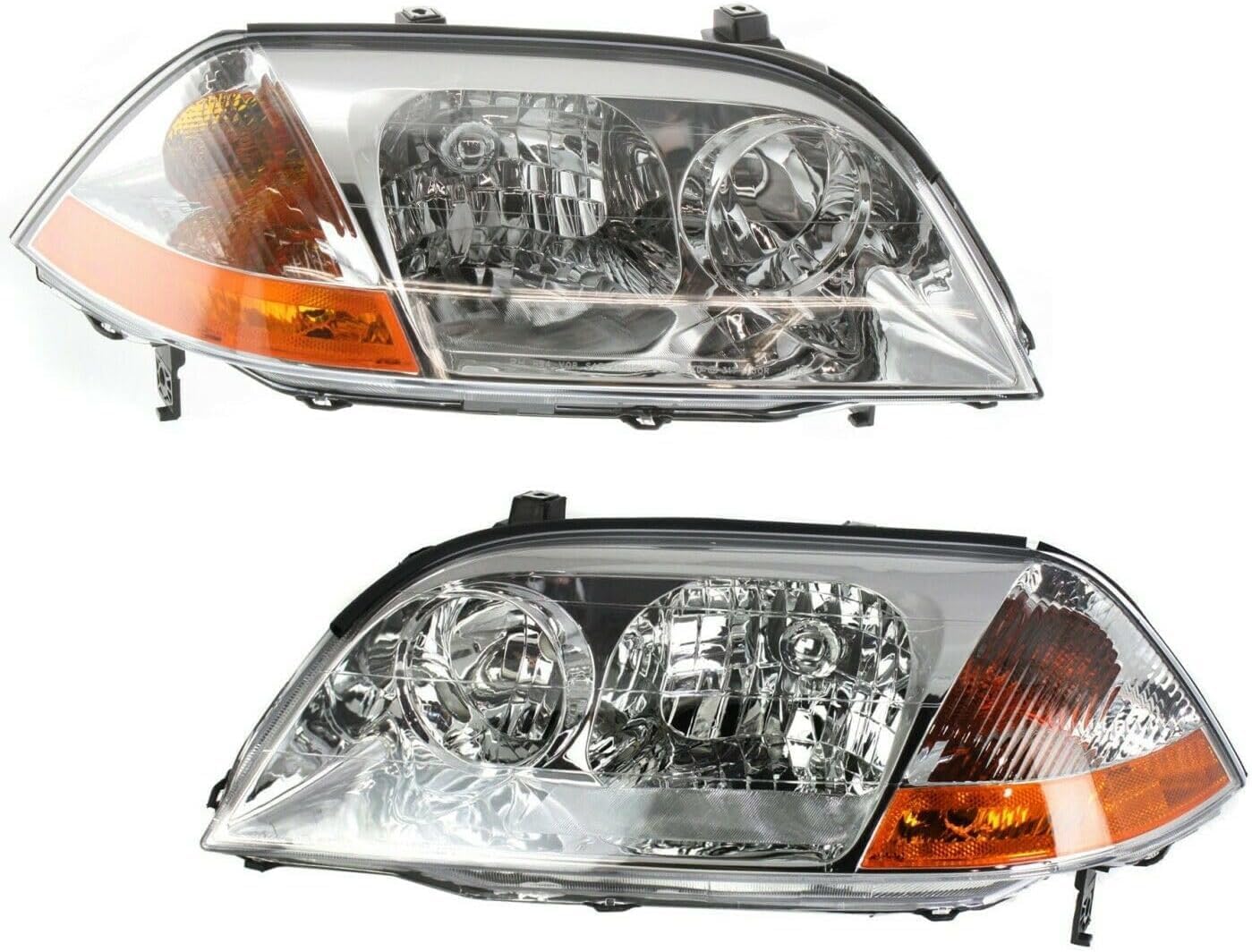 Front Head Light + Fog Lamp Lens And Housing Right Passenger & Left Driver Side Direct Replacement Compatible With 2001-2003 Acura MDX AC2519103 AC2518103 AC2592103 AC2593103