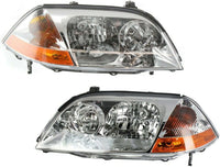Front Head Light + Fog Lamp Lens And Housing Right Passenger & Left Driver Side Direct Replacement Compatible With 2001-2003 Acura MDX AC2519103 AC2518103 AC2592103 AC2593103