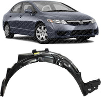 Front Fender Liner With Pad Right Passenger Side Direct Replacement Compatible With 2006-2011 Honda Civic HO1249134 74101SNAA00