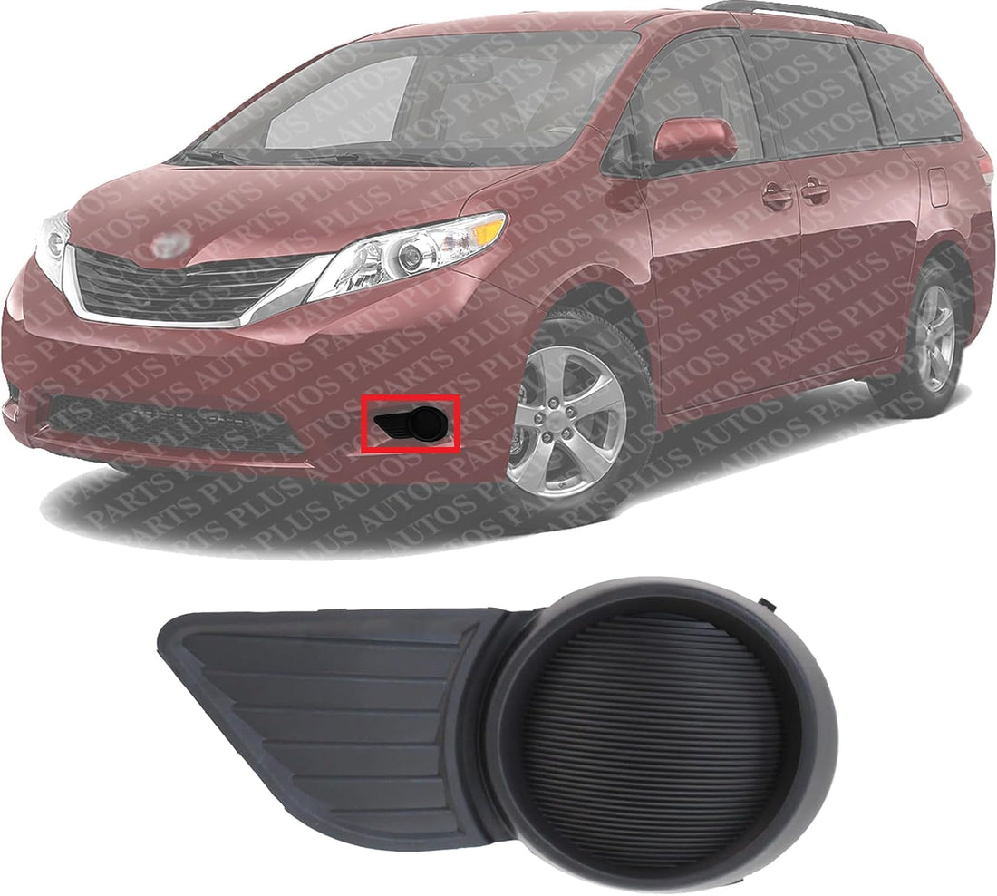 Front Fog Light Cover Plastic Left Driver Side Direct Replacement Compatible With 2011-2017 Toyota Sienna TO1038169 5212808020