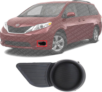 Front Fog Light Cover Plastic Left Driver Side Direct Replacement Compatible With 2011-2017 Toyota Sienna TO1038169 5212808020