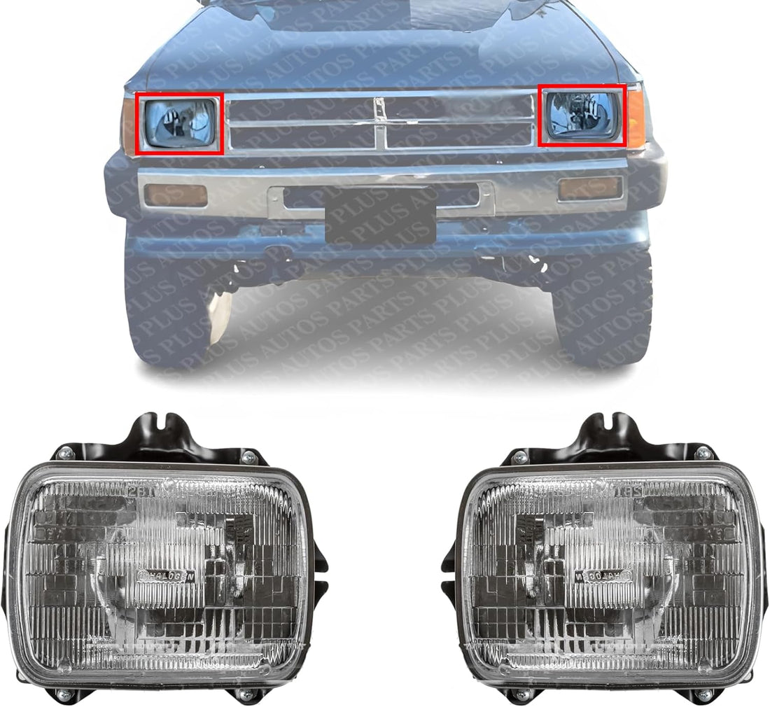 Set Of 2 Front Headlight Assembly Right Passenger & Left Driver Side Direct Replacement Compatible With 1987-1995 Toyota 4Runner / Pickup / 1995-1997 Tacoma TO2500113 TO2501117