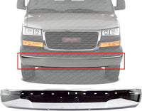 New Front Bumper Face Bar Chrome Steel With License Plate Holes Direct Replacement For Chevrolet Express/GMC Savana Van 2003-2023 19303361 GM1002459