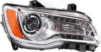 Front Headlight Assembly With Chrome Interior Right Passenger Side Direct Replacement Compatible With 2011-2014 Chrysler 300 68143002AC-PFM