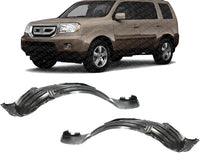 Set Of 2 Front Fender Liner Right Passenger & Left Driver Side Direct Replacement Compatible With 2009-2011 Honda Pilot HO1249135 HO1248135 74101SZAA00 74151SZAA00