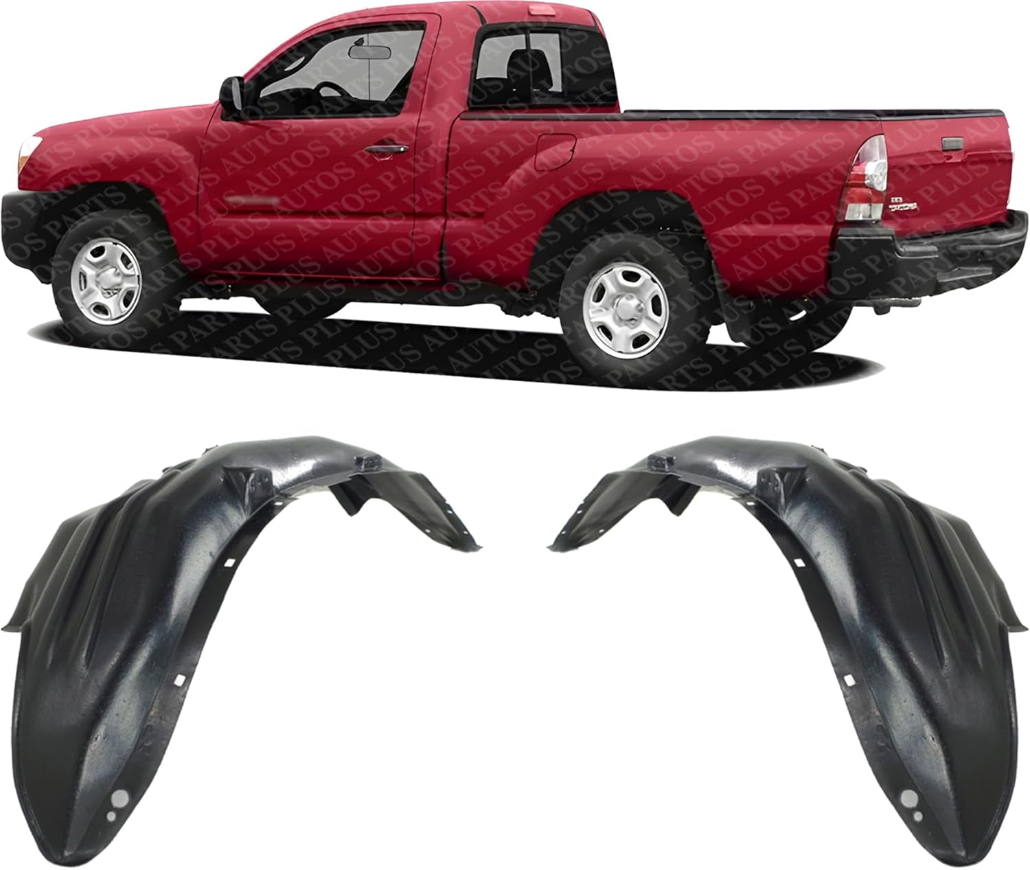 Set Of 2 Rear Fender Liner Right Passenger & Left Driver Side Direct Replacement Compatible With 2005-2015 Toyota Tacoma TO1763102 TO1762102 6563704040 6563804060