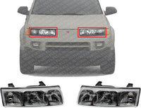 Set Of 2 Front Headlight Assembly With Black Interior Right Passenger & Left Driver Side Direct Replacement Compatible With 2002-2004 Saturn Vue GM2502228 GM2503228 22702945 22702946
