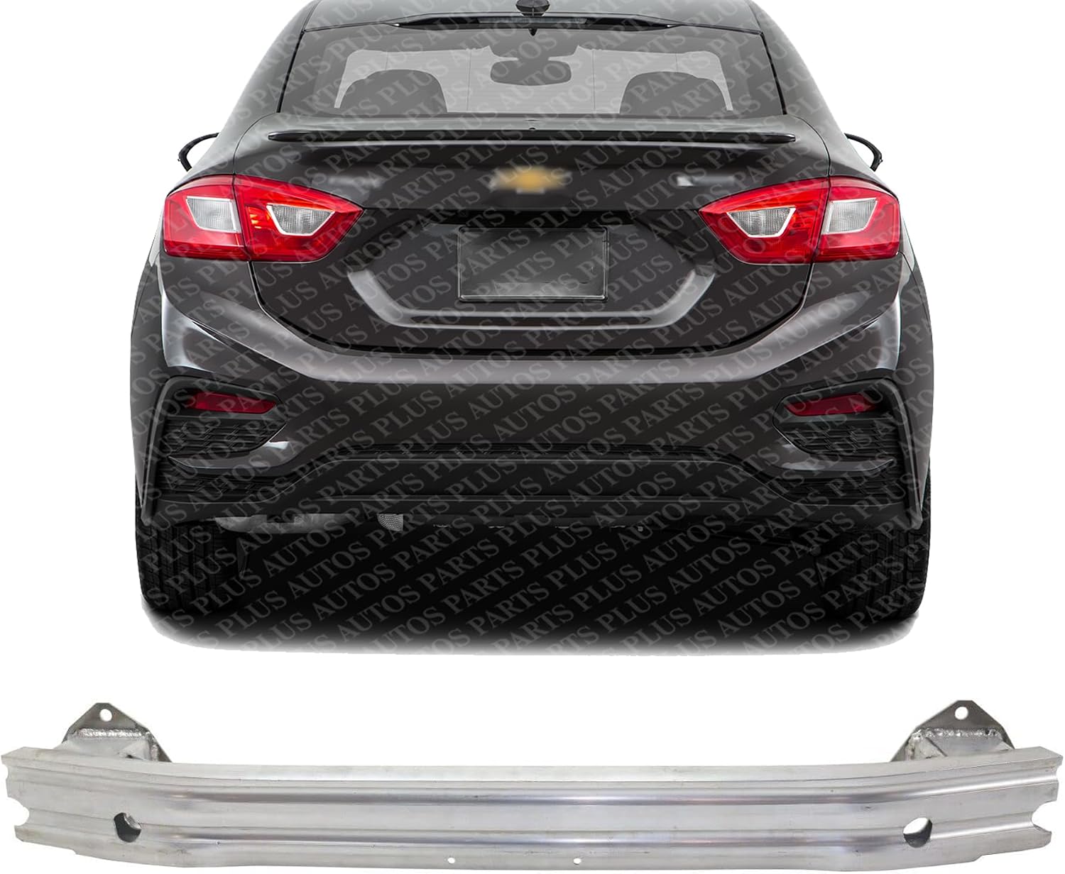 Rear Bumper Impact Bar Reinforcement Aluminum Direct Replacement Compatible With 2016-2019 Chevrolet Cruze GM1106707 39070204