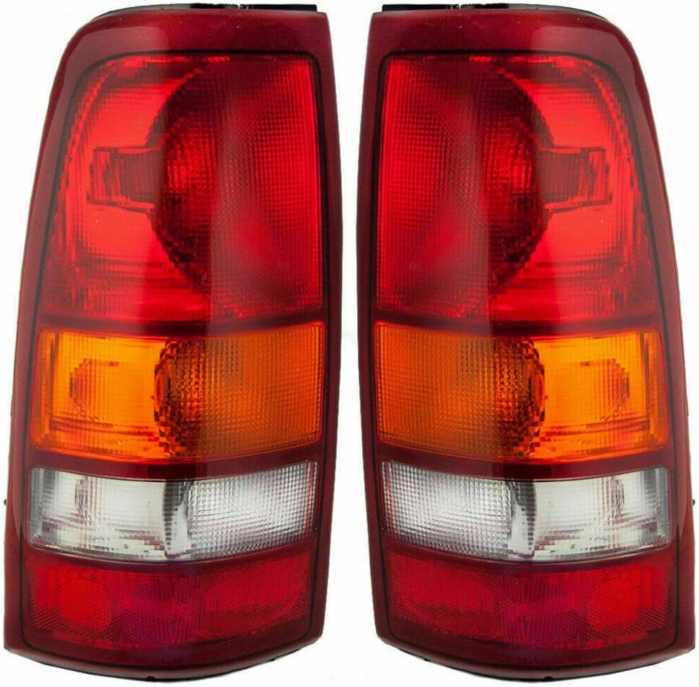 Set Of 2 Rear Tail Light Left Driver & Right Passenger Side Direct Replacement Compatible With 1999-2002 Chevrolet Silverado 1500 2500/1999-2003 Sierra GM2800186 GM2801186 GM2800173