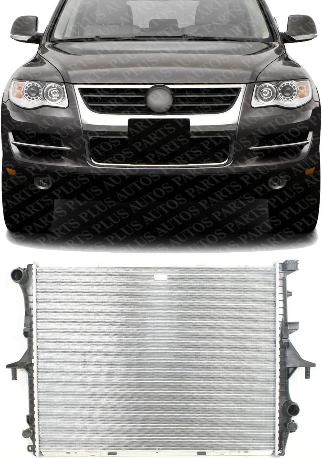 Front Radiators Aluminum Core Direct Replacement Compatible With 2005-2006 Volkswagen Touareg / 2007-2015 Audi Q7 / 2003-2010 Porsche Cayenne VW3010146 7L0121253A