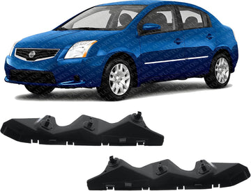 Set Of 2 Front Side-Bumper Bracket Plastic Left Driver & Right Passenger Side Direct Replacement Compatible With 2007-2012 Nissan Sentra NI1067134 NI1066134 62222ET00A 62223ET00A