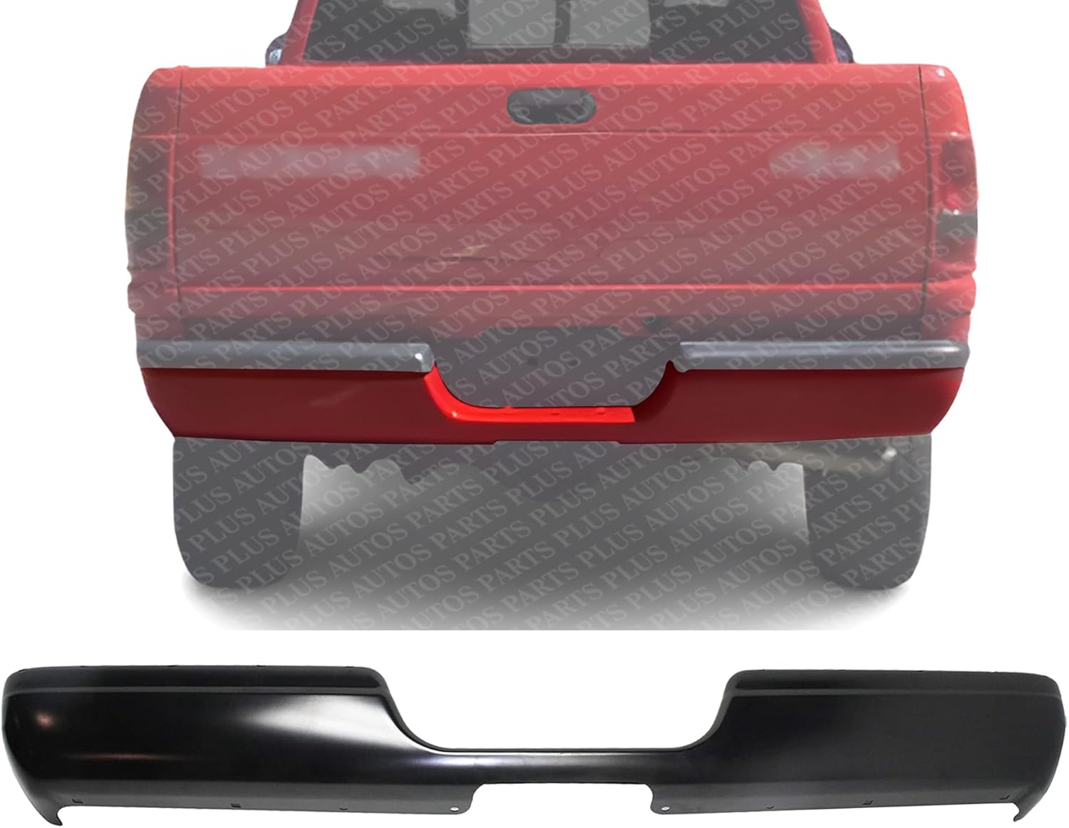 Step Bumper Face Bar Primed Steel With Pad Provision Direct Replacement Compatible With 1994-2001 Dodge Ram 1500/1994-2002 Ram 2500 3500 CH1102170 55234721