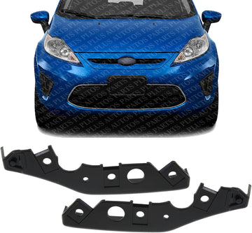 Set Of 2 Front Bumper Bracket Plastic Right Passenger & Left Driver Side Direct Replacement Compatible With 2011-2019 Ford Fiesta FO1043128 FO1042128 AE8Z17E856A AE8Z17E857A