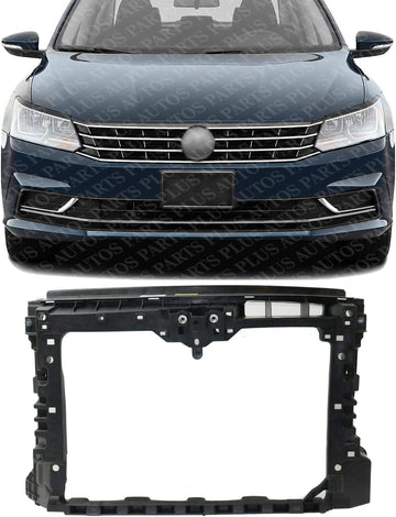 Front Radiator Support Assembly Plastic With Steel Direct Replacement Compatible With 2016-2019 Volkswagen Passat VW1225150 561805588C9B9