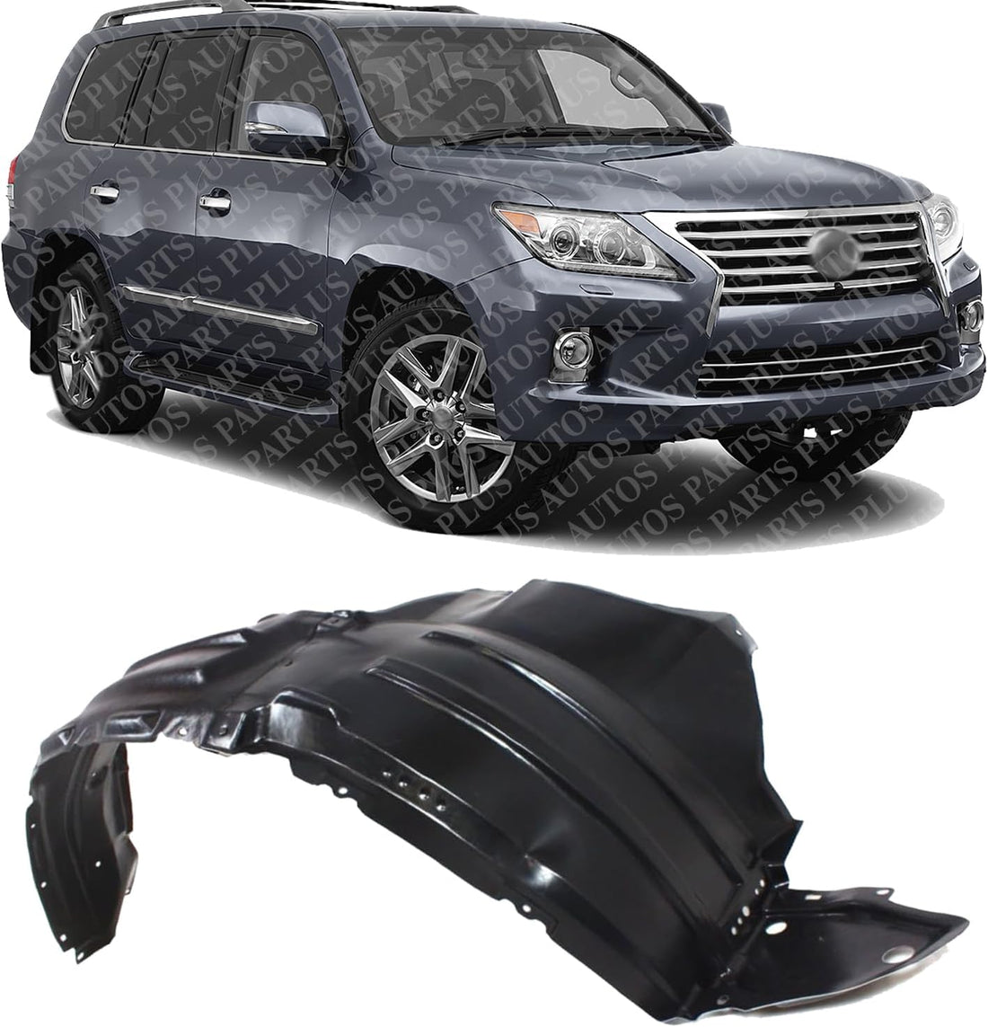 Front Section Fender Liner Right Passenger Side Direct Replacement Compatible With 2008-2015 Lexus LX570 LX1249107 5387560131