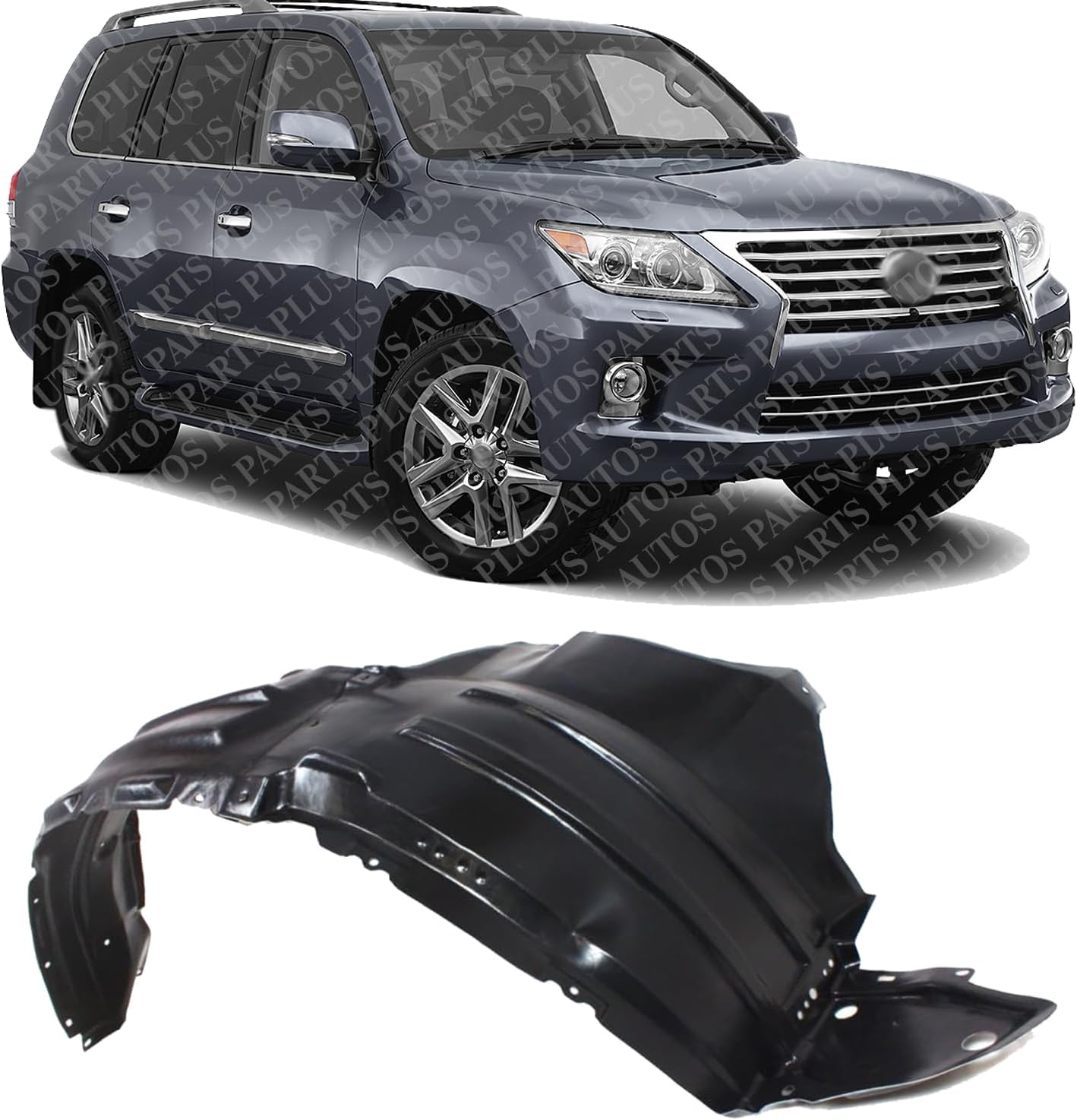 Front Section Fender Liner Right Passenger Side Direct Replacement Compatible With 2008-2015 Lexus LX570 LX1249107 5387560131