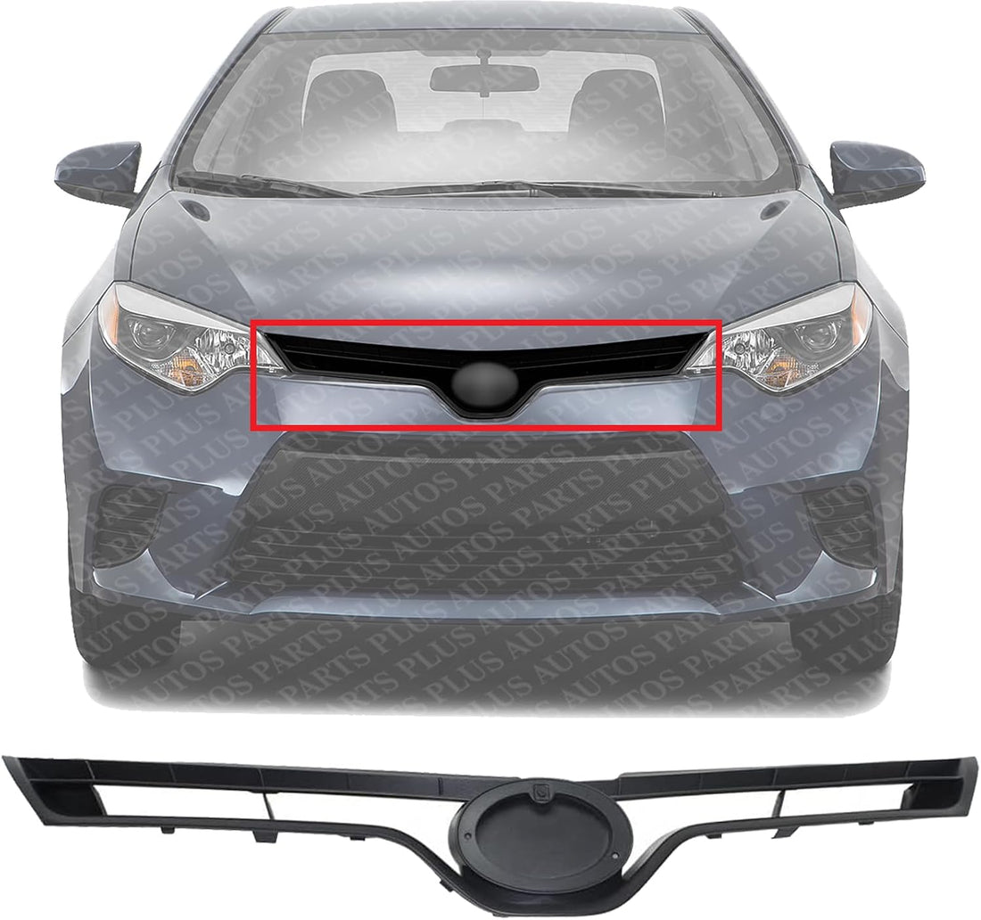 Front Grille Assembly Textured Shell And Insert Plastic Direct Replacement Compatible With 2014-2016 Toyota Corolla TO1200366 5310002560