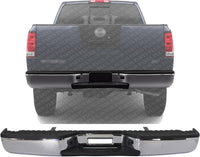 Rear Step Bumper Assembly Chrome Steel Direct Replacement Compatible With 2004-2015 Nissan Titan NI1103109 NI1103116 850108S125-PFM 850229FM0C-PFM