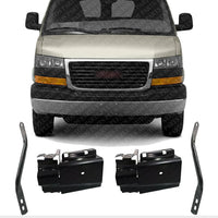 AUTOS PARTS PLUS Front Bumper Brackets + Outer Brace Set Of 4 Left Driver & Right Passenger Side Direct Replacement Compatible With Chevrolet Express & GMC Savana 2500 3500 2003-2023 GM1066151