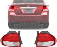 Set Of 2 Tail Light Outer Assembly Lens And Housing Left Driver & Right Passenger Side Direct Replacement Compatible With 2009-2011 Honda Civic HO2818138 HO2819138