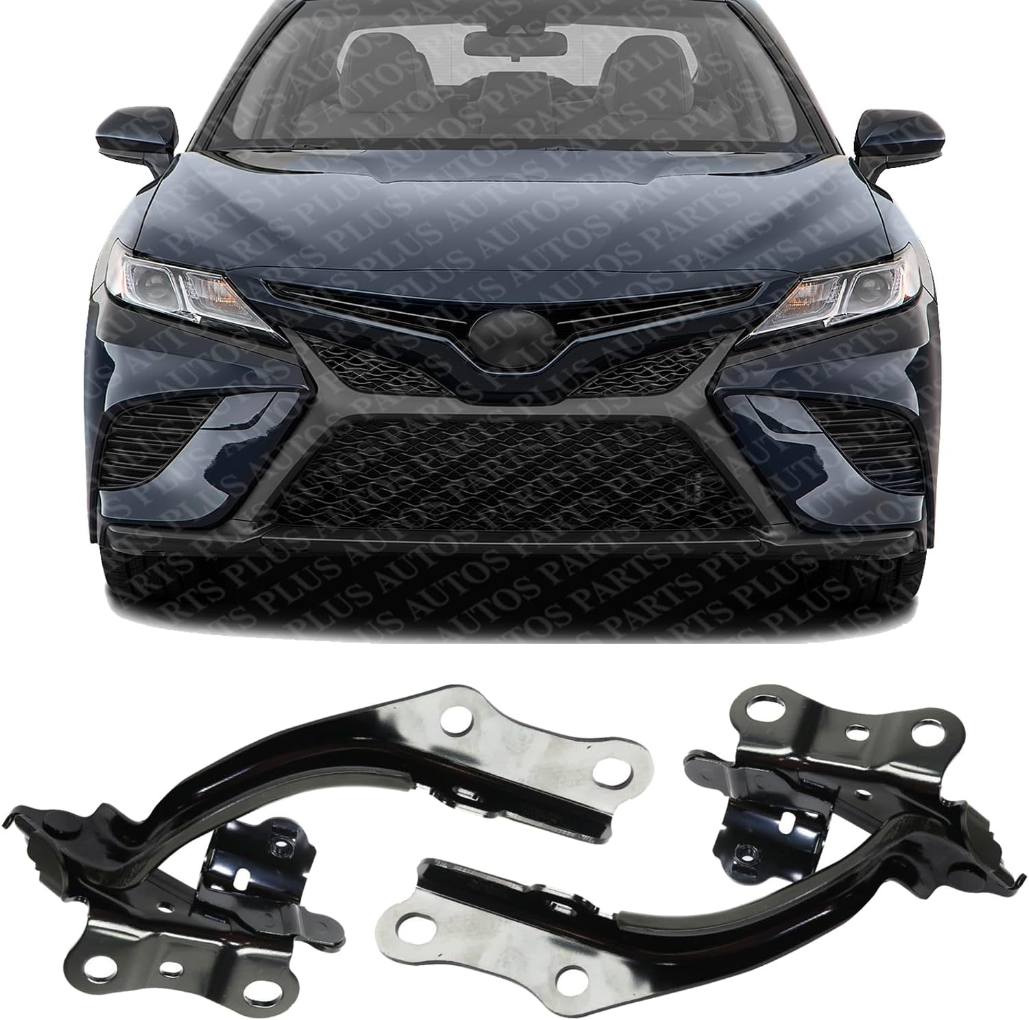 Set of 2 Front Hood Hinge Right Passenger & Left Driver Side Direct Replacement Compatible with 2018-2024 Toyota Camry TO1236243 TO1236244 5341006390 5342006390