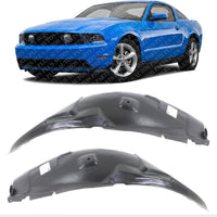 Set Of 2 Front Fender Liner Plastic Left Driver & Right Passenger Side Direct Replacement Compatible With 2010-2014 Ford Mustang FO1249141 FO1248141 ‎AR3Z16102A AR3Z16103A