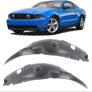 Set Of 2 Front Fender Liner Plastic Left Driver & Right Passenger Side Direct Replacement Compatible With 2010-2014 Ford Mustang FO1249141 FO1248141 ‎AR3Z16102A AR3Z16103A