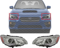 Set Of 2 Front Head Light Assembly Plastic Left Driver & Right Passenger Side Direct Replacement Compatible With 2015-2021 Subaru WRX/STI SU2503152 SU2502152 84001VA021 84001VA031