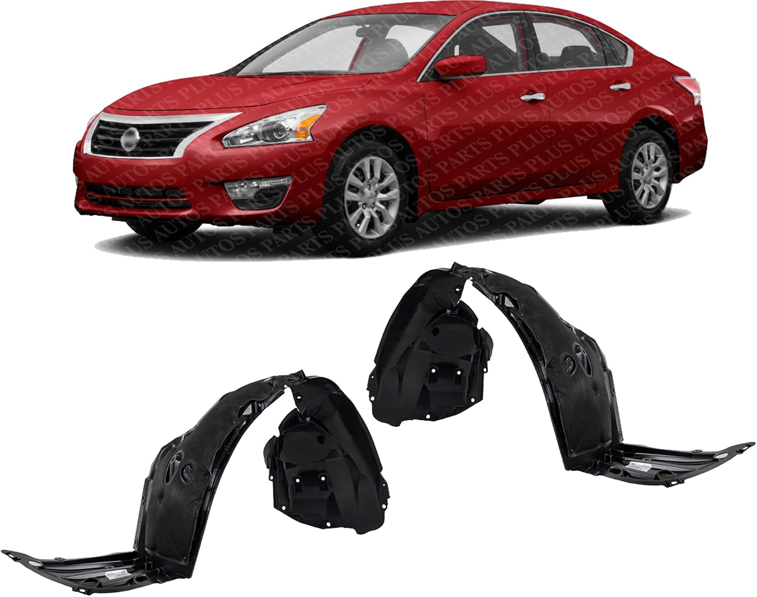 Set Of 2 Front Fender Liner Right Passenger & Left Driver Side Direct Replacement Compatible With 2013-2015 Nissan Altima NI1249134 NI1248134 638403TA0D 638413TA0D