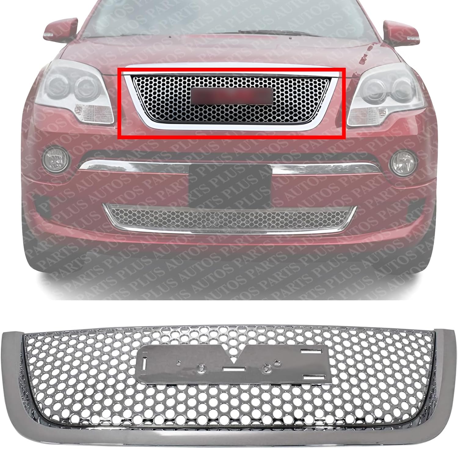 Front Grille Chrome Shell And Insert Direct Replacement Compatible With 2011-2012 GMC Acadia GM1200634 22785562