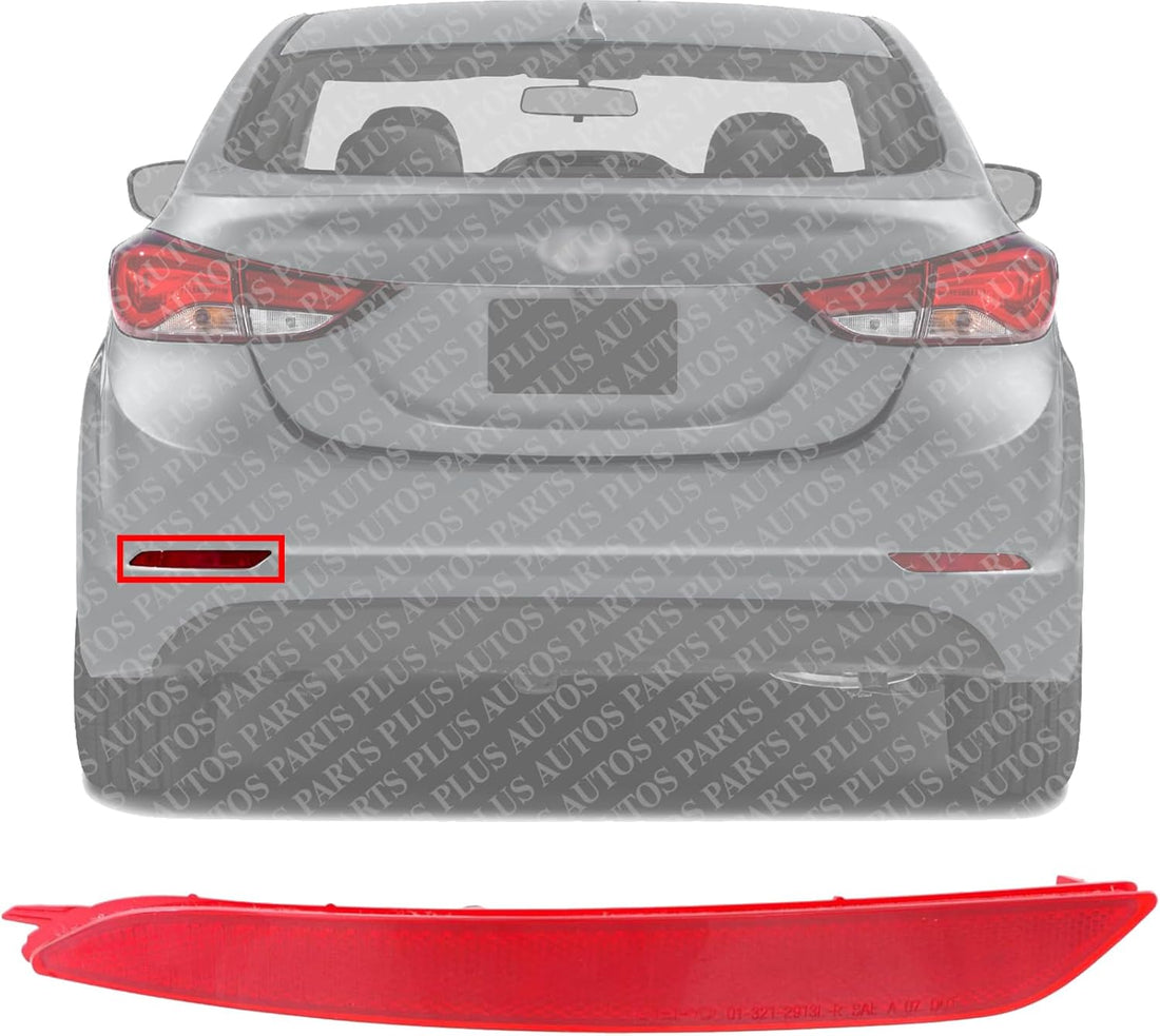 Rear Bumper Reflector Left Driver Side Direct Replacement Compatible With 2014-2016 Hyundai Elantra HY1184114 924053X200