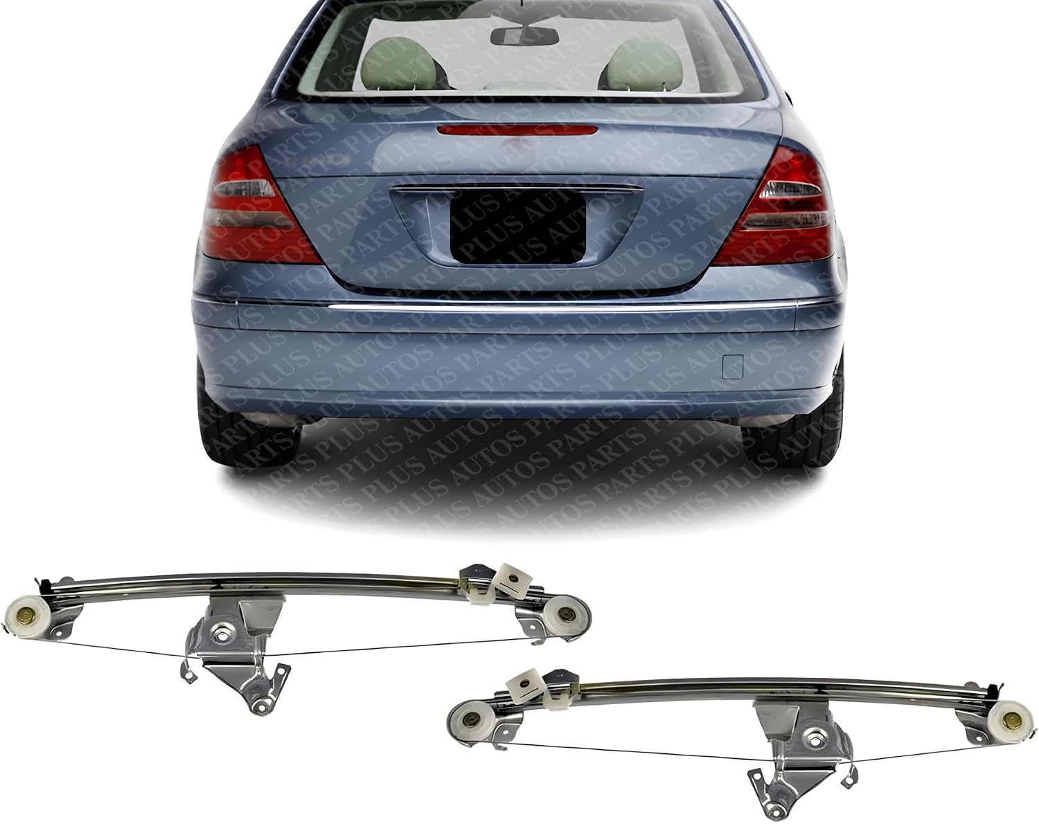 Set of 2 Rear Window Power Regulator Left Driver & Right Passenger Side Direct Replacement Compatible with 1996-2003 Mercedes Benz E-Class MB1551104 MB1550104 2107301646 2107301546