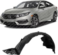 Front Fender Liner Left Driver Side Direct Replacement Compatible With 2016-2018 Honda Civic HO1248158 74151TBAA00