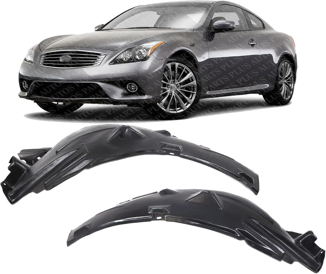 Set Of 2 Front Fender Liner Rear Section Left Driver & Right Passenger Side Direct Replacement Compatible With 2008-2013 Infiniti G37 IN1249113 IN1248113 63842JL00A 63843JL00A