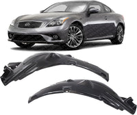 Set Of 2 Front Fender Liner Rear Section Left Driver & Right Passenger Side Direct Replacement Compatible With 2008-2013 Infiniti G37 IN1249113 IN1248113 63842JL00A 63843JL00A