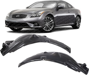Set Of 2 Front Fender Liner Rear Section Left Driver & Right Passenger Side Direct Replacement Compatible With 2008-2013 Infiniti G37 IN1249113 IN1248113 63842JL00A 63843JL00A