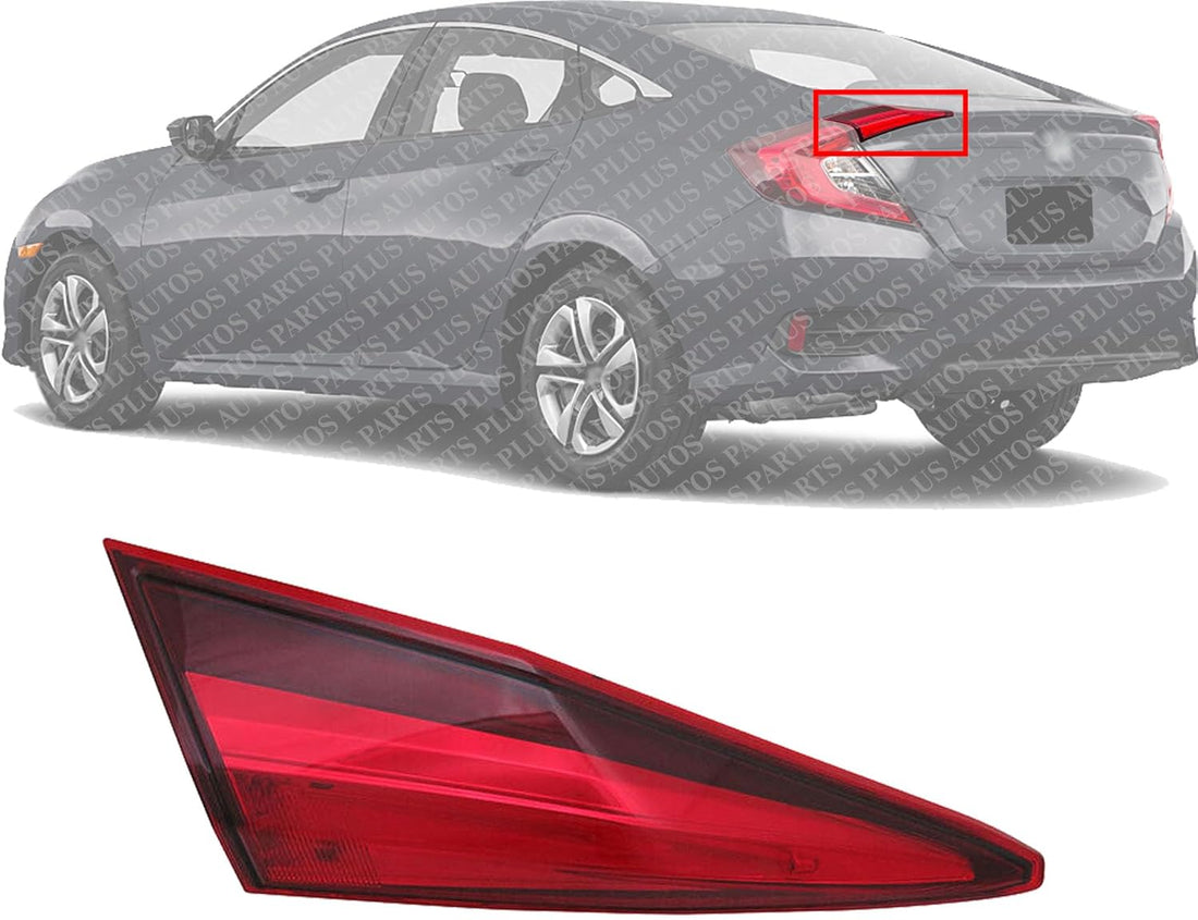 Tail Light Inner Assembly Left Driver Side Direct Replacement Compatible With 2016-2021 Honda Civic HO2802112 34155TBAA01