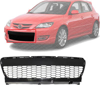 Front Bumper Grille Primed Plastic Direct Replacement Compatible With 2007-2009 Mazda 3 MA1036106 BS4N501T0C