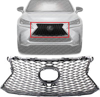Front Grille Painted Silver Shell and Insert Direct Replacement Compatible With 2015-2017 Lexus NX200t LX1200173 5311178060