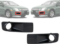 Set Of 2 Front Fog Light Molding Primed Left Driver & Right Passenger Side Direct Replacement Compatible With 2007-2009 Ford Fusion FO1038104 FO1039104 6E5Z17E810CA 6E5Z17E811CA