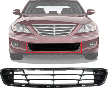 Front Bumper Lower Grille Plastic Without Adaptive Cruise Control Direct Replacement Compatible With 2009-2010 Hyundai Genesis HY1036117 865613M000