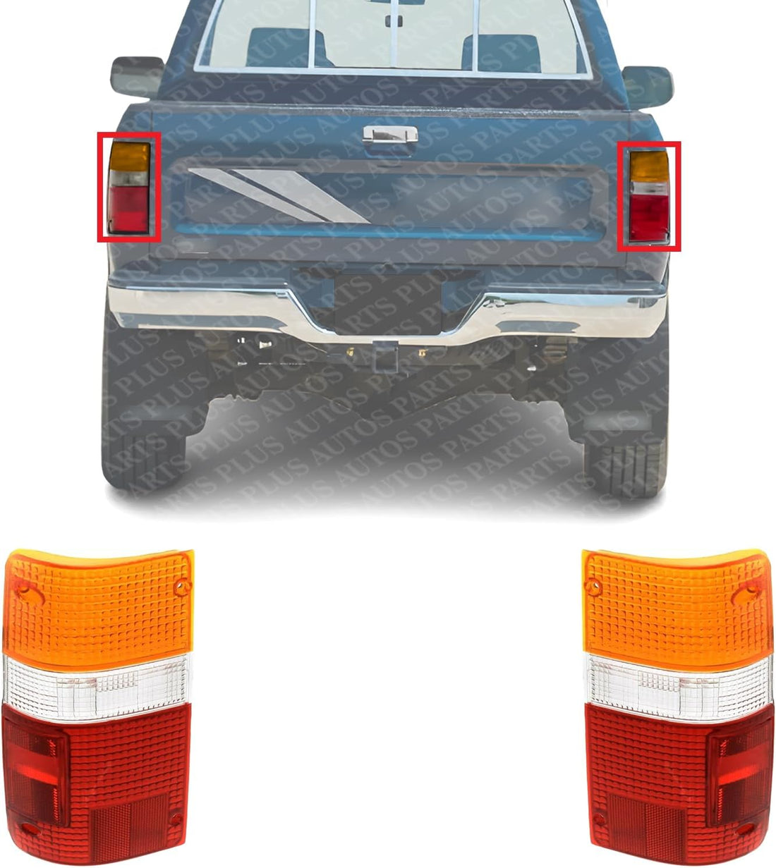 Set Of 2 Tail Light Lens Right Passenger & Left Driver Side Direct Replacement Compatible With 1989-1995 Toyota Pickup TO2808101 TO2809101 8156189166 8155189166