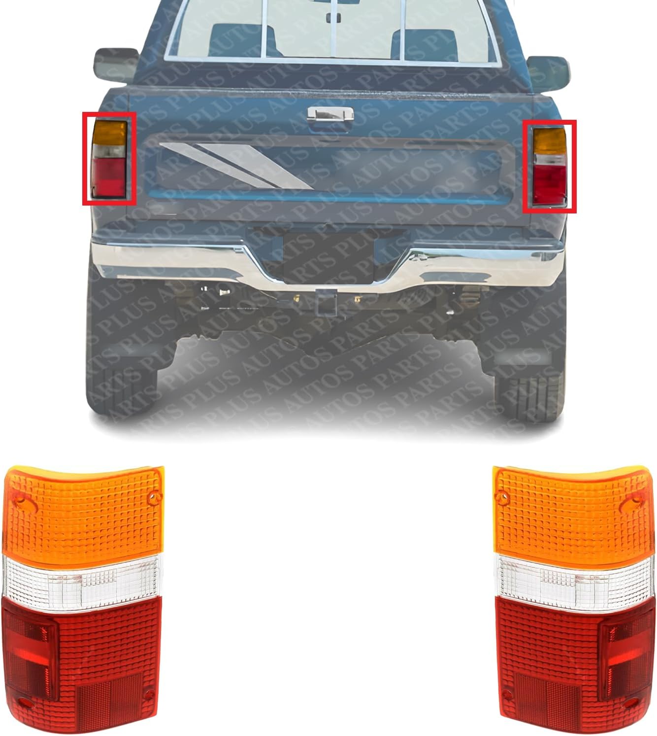 Set Of 2 Tail Light Lens Right Passenger & Left Driver Side Direct Replacement Compatible With 1989-1995 Toyota Pickup TO2808101 TO2809101 8156189166 8155189166
