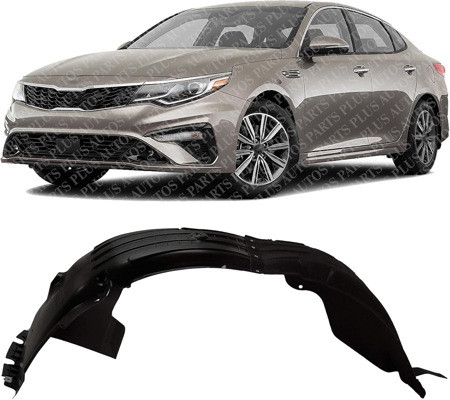 Front Fender Liner Left Driver Side Direct Replacement Compatible With 2019-2020 Kia Optima KI1248158 86811D5500
